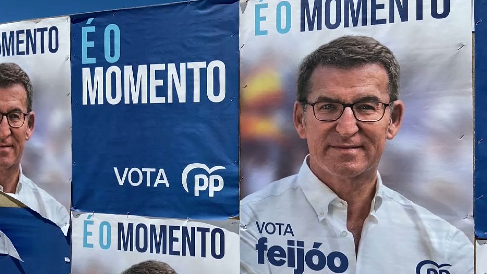 Feijoo accueilli à Pontevedra avant les élections présidentielles espagnoles