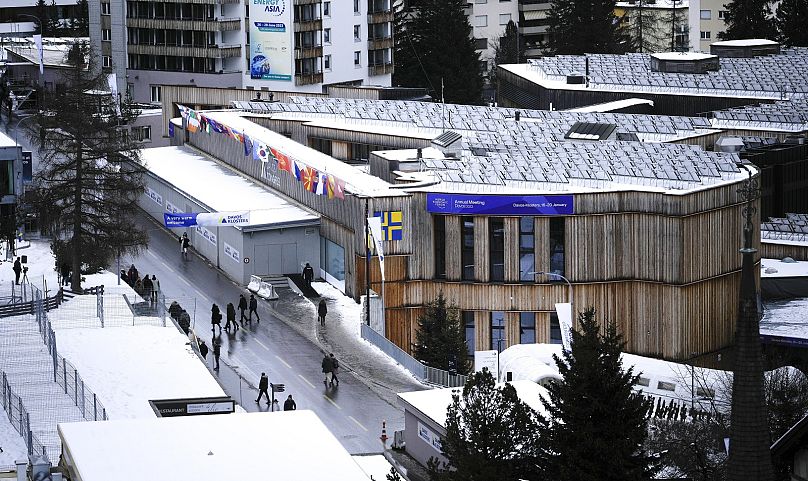 Le Centre des Congrès, centre névralgique de la réunion annuelle d'une semaine du Forum économique mondial de Davos.