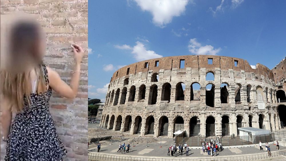 Une touriste suisse filmée en train de graver ses initiales au Colisée de Rome