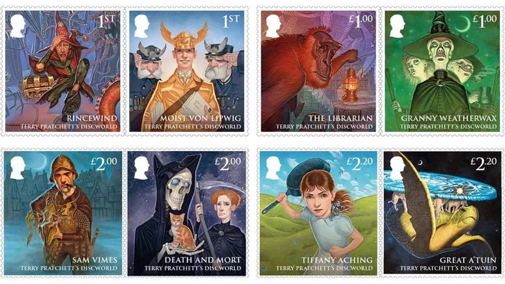 Royal Mail dévoile de nouveaux timbres pour marquer les 40 ans du Discworld de Terry Pratchett