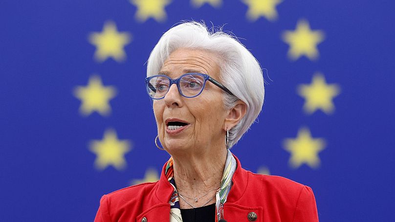 La présidente de la Banque centrale européenne, Christine Lagarde, prononce un discours au Parlement européen à Strasbourg, en France, le 15 février 2023.