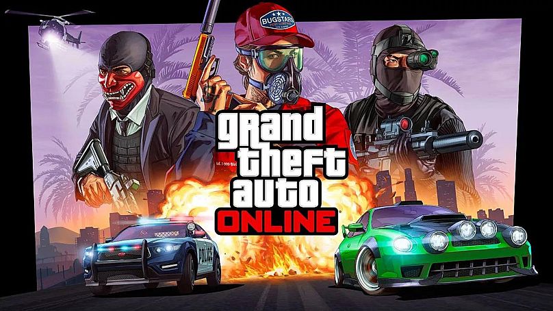 Affiche d'annonce de Rockstar Games pour Grand Theft Auto V et GTA Online