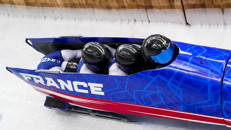 DOSSIER : Bobsleigh à 4 France, série 3 aux Jeux olympiques d'hiver de 2022, dimanche 20 février 2022, dans le district de Yanqing à Pékin.