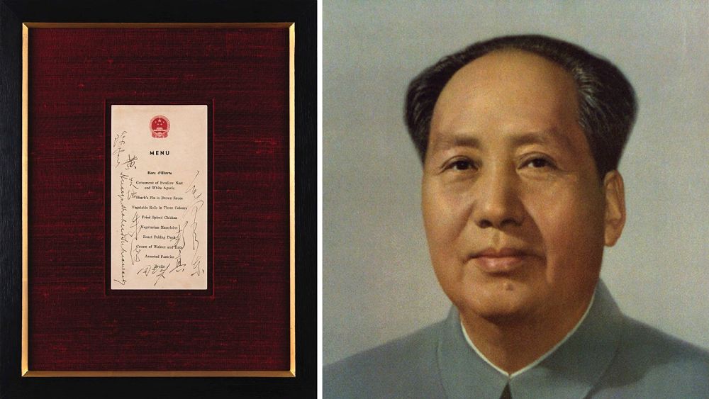 Un menu signé Mao Zedong vendu aux enchères pour un quart de million d'euros