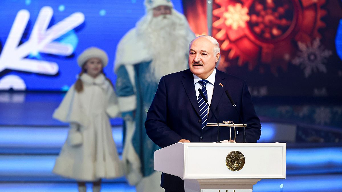 Belarus President Alexander Lukashenko attends a New Year Eve
