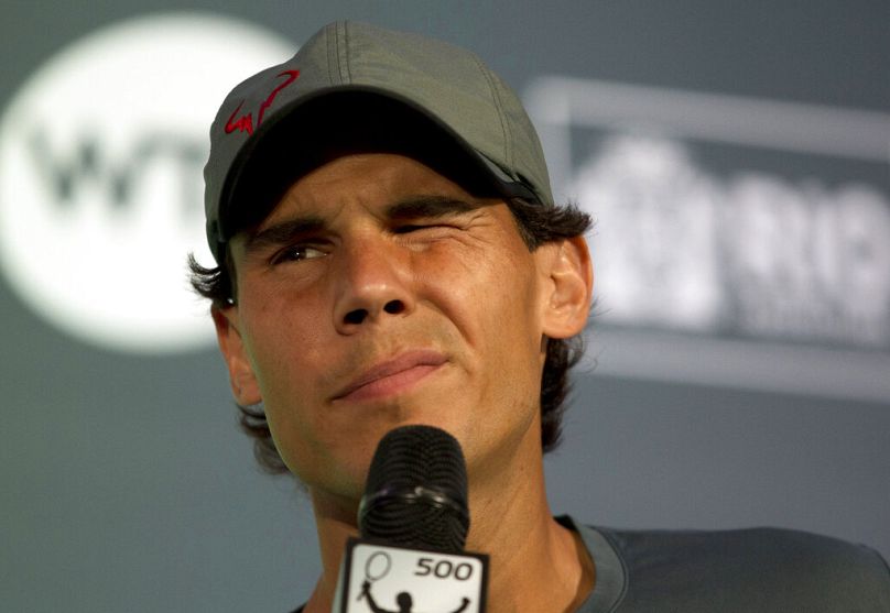 L'Espagnol Rafael Nadal écoute une question lors d'une conférence de presse avant le Rio Open ATP à Rio de Janeiro, au Brésil, le vendredi 14 février 2014.