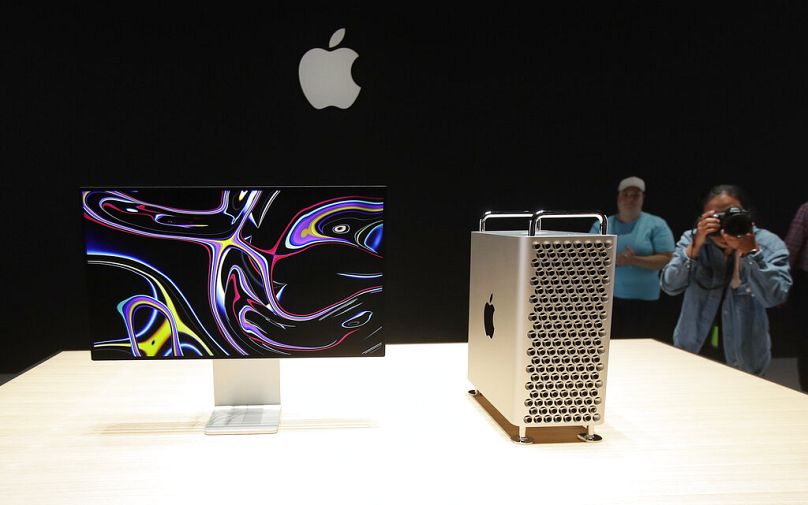 Le Mac Pro dans la salle d'exposition de la conférence mondiale des développeurs Apple à San Jose, en Californie, le 3 juin 2019.