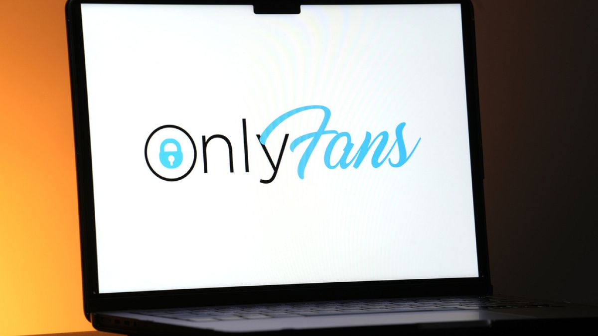 The OnlyFans logo is seen on a computer monitor in this posed photo, Thursday, Dec. 7, 2023, in St. Louis, Missouri.