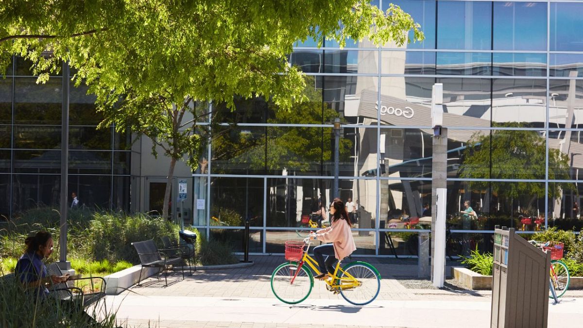 Biking on the Google campus