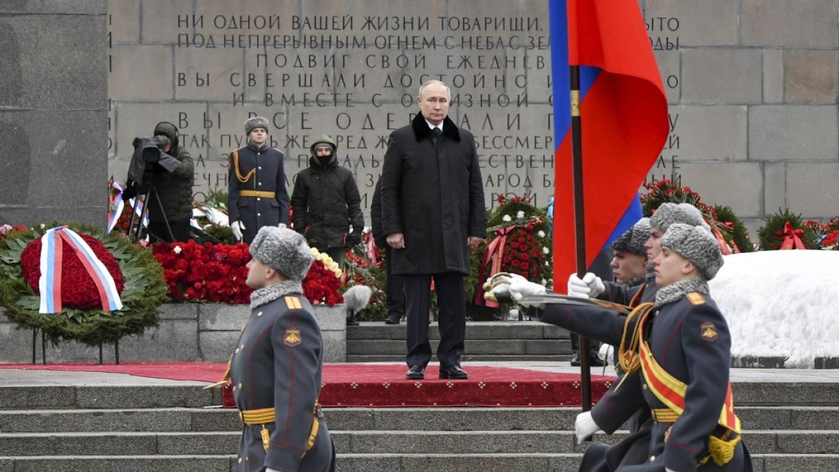 Russian President Vladimir Putin at siege of Leningrad 80th anniversary event in St Petersburg, January 27th 2024