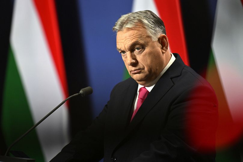 Le Premier ministre hongrois Viktor Orban arrive pour une conférence de presse internationale annuelle à Budapest, en Hongrie, en décembre.