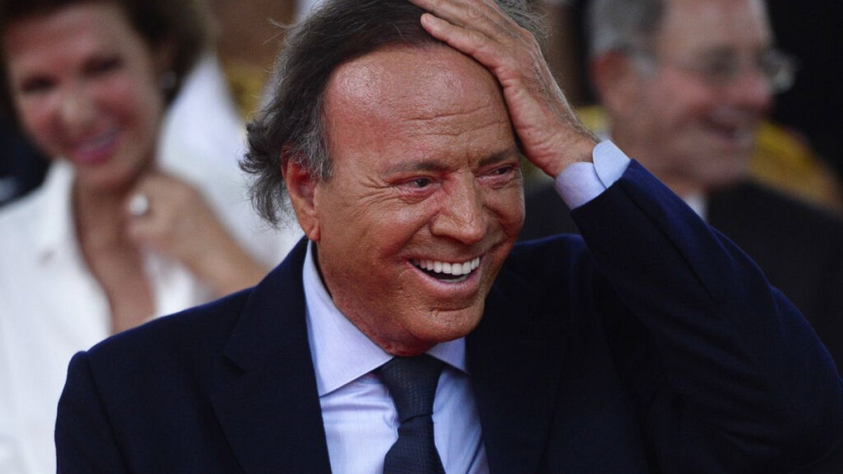 Spanish singer Julio Iglesias at the unveiling ceremony at the Walk of Fame in San Juan, Puerto Rico, 2019