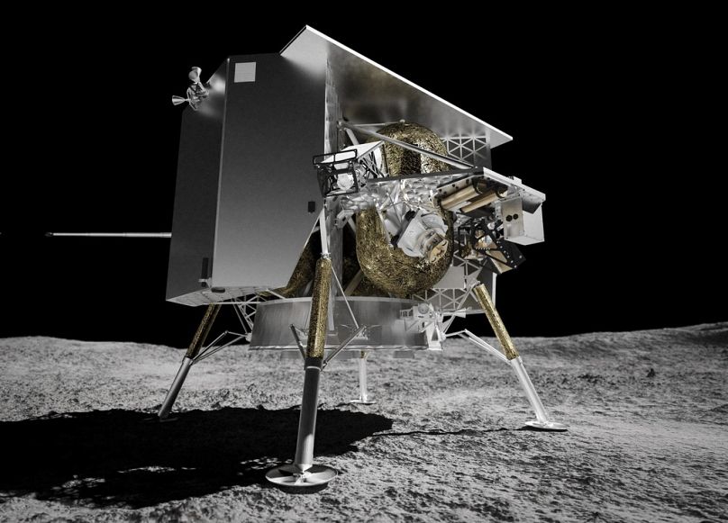 Cette illustration fournie par Astrobotic Technology en 2024 représente l'atterrisseur lunaire Peregrine à la surface de la Lune.