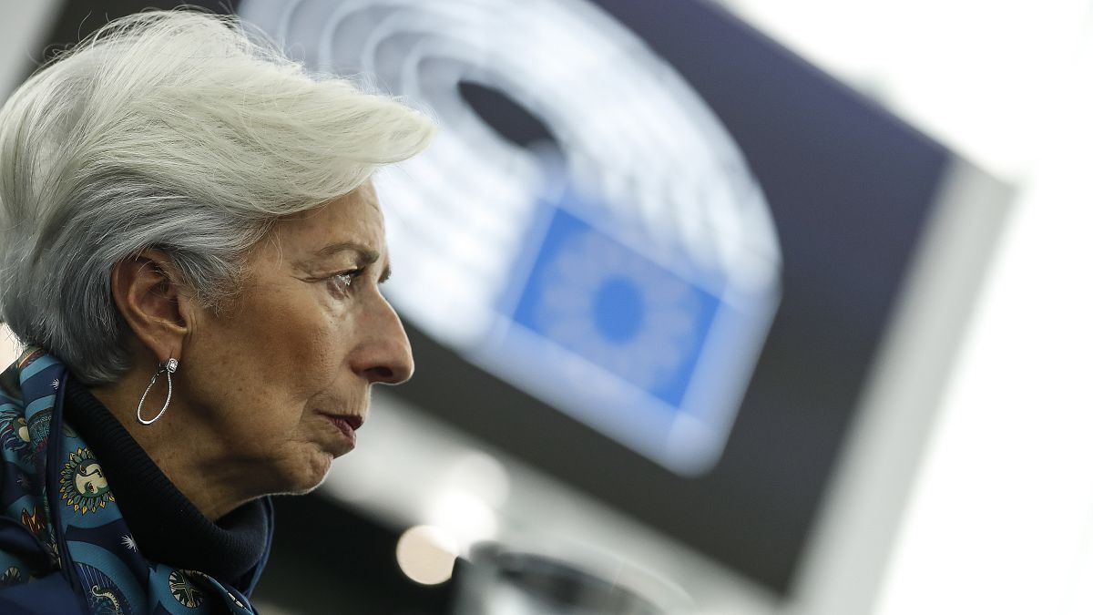 Christine Lagarde, President of the ECB,  at the European Parliament in Strasbourg, France. Feb. 11, 2020.
