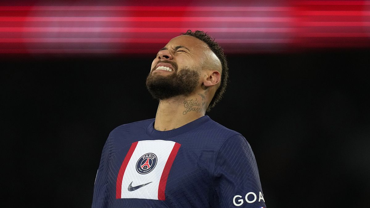 PSG football player Neymar during the French League One soccer match between Paris Saint-Germain and Angers at the Parc des Princes in Paris, France, 11 January 2023.