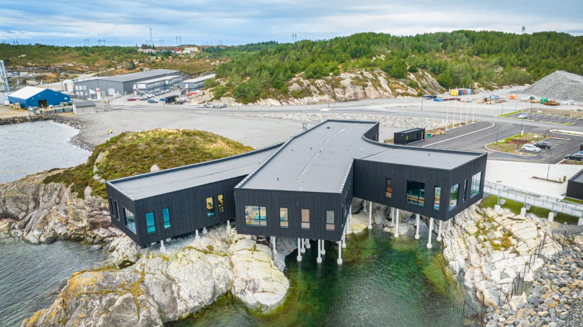 Visitor centre in in Øygarden, Norway, for the Northern Lights CCS project, backed by national petroleum firm Equinor, with Shell and TotalEnergies.