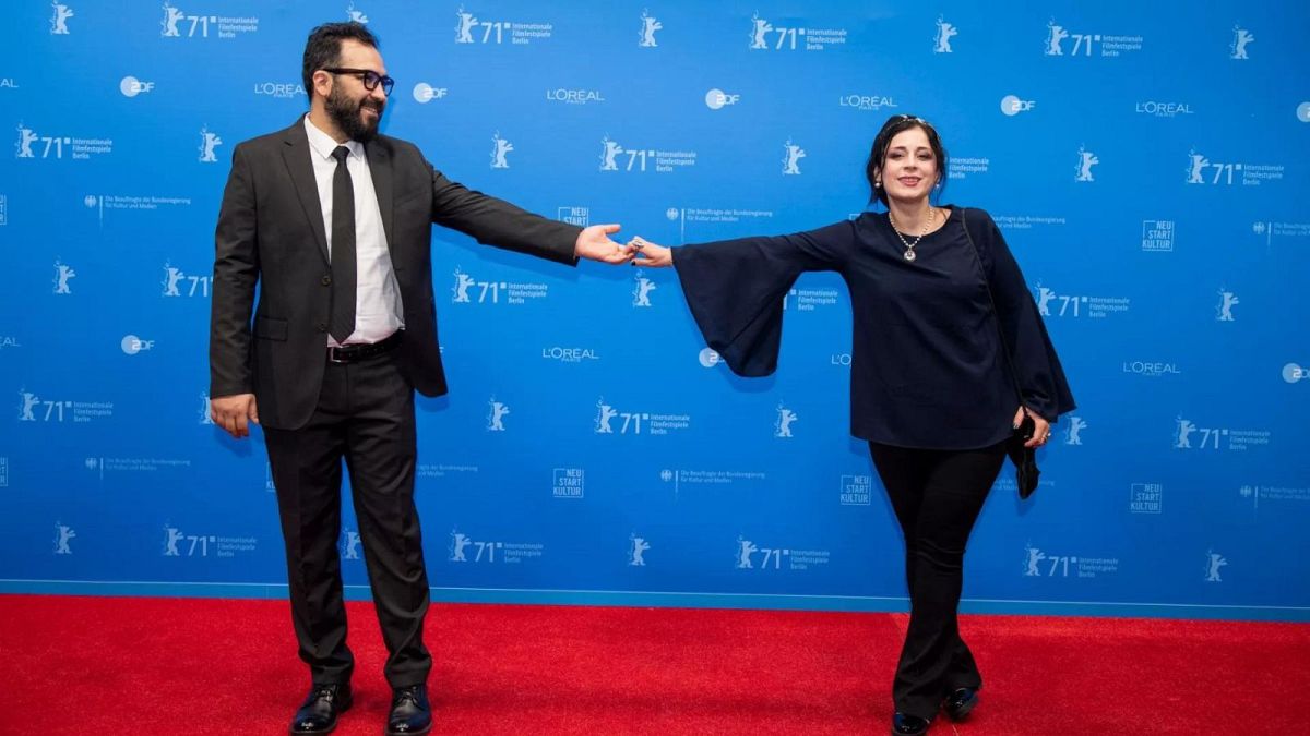 Behtash Sanaeeha and Maryam Moghaddam at the Berlin Film Festival in 2021 for the premiere of