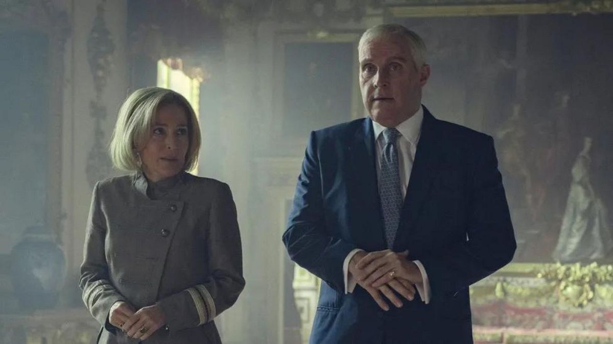 Scoop: Netflix releases first photos of ‘car crash’ Prince Andrew interview movie - pictured: Gillian Anderson and Rufus Sewell as both Emily Maitlis and Prince Andrew