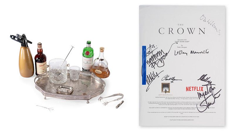 Ensemble de bar et scénario signé