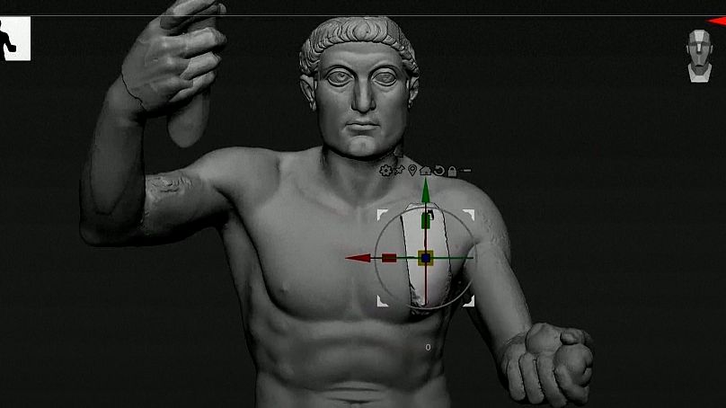 Un scan numérique de la statue de l'empereur romain Constantin