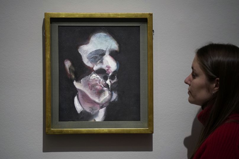 L'oeuvre d'art "Étude de George Dyer" de l'artiste britannique Francis Bacon exposé lors d'un aperçu médiatique des ventes aux enchères Sotheby's Modern & Contemporary à Londres