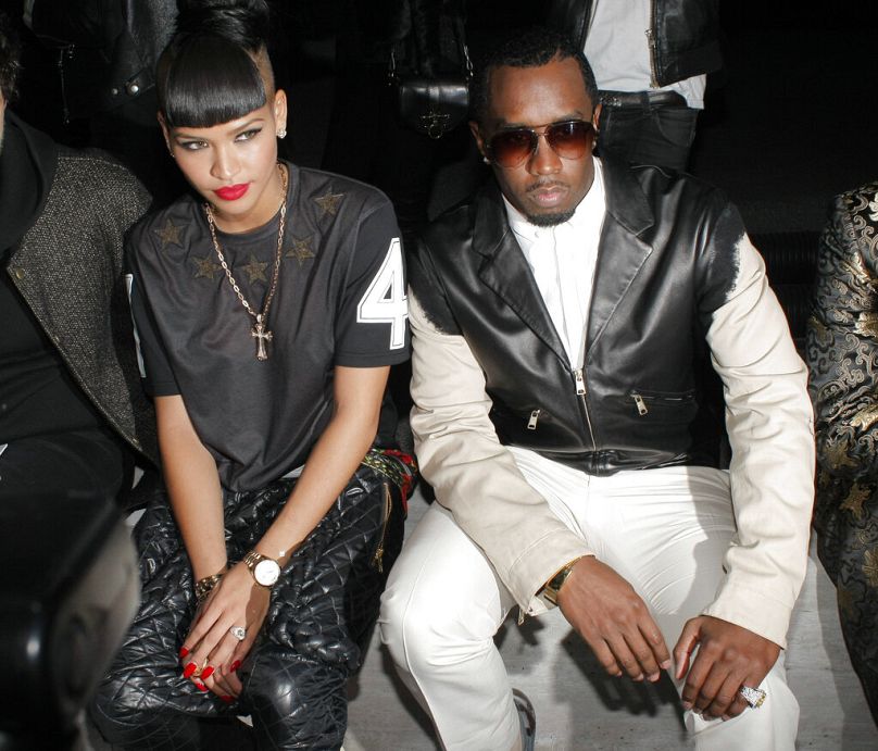 Sean "Diddy" Combs et Cassie assistent à la présentation de la collection de mode femme automne-hiver 2013 de Kanye West à la Fashion Week de Paris.