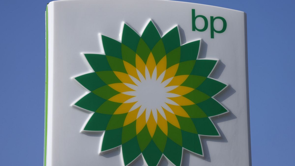 A BP logo is seen at a petrol station in London, on March 8, 2022.