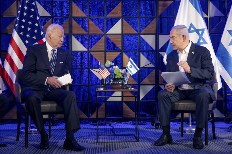 Joe Biden rencontre Benjamin Netanyahu en octobre 2023.