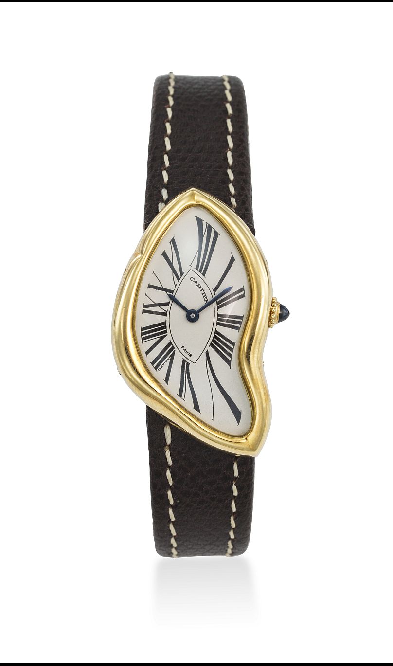 Cartier. Montre-bracelet asymétrique en or 18 carats en édition limitée