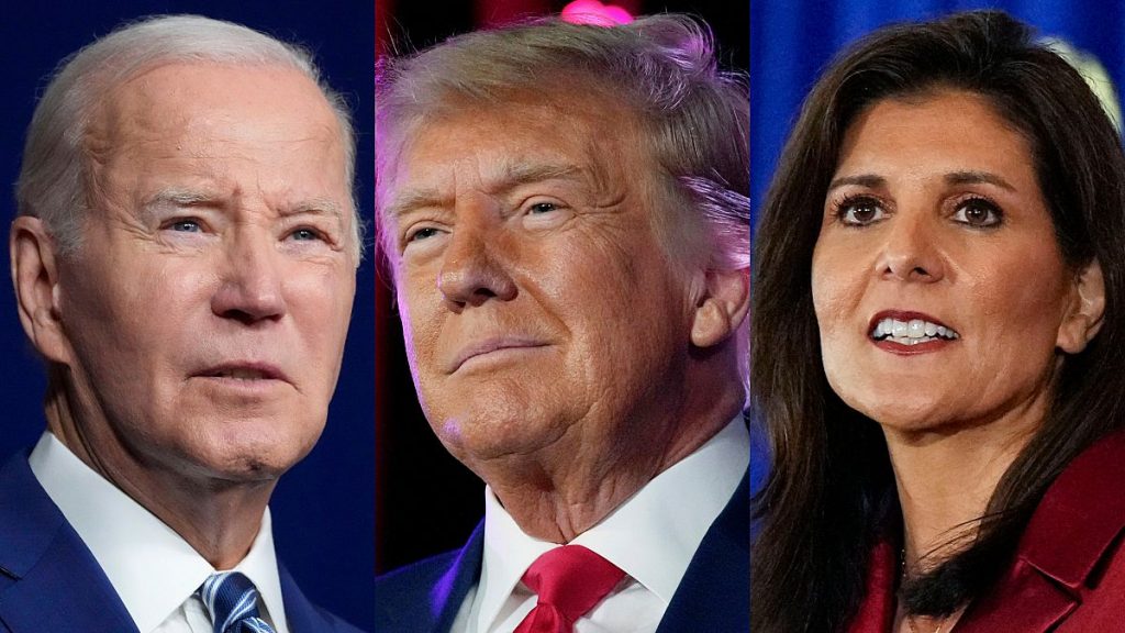 FILE PHOTOS - President Joe Biden, former President Donald Trump and former UN Ambassador Nikki Haley