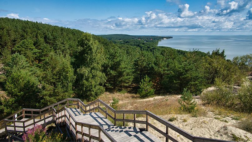 La dune de sable de l'isthme de Courlande s'étend le long de la côte lituanienne.