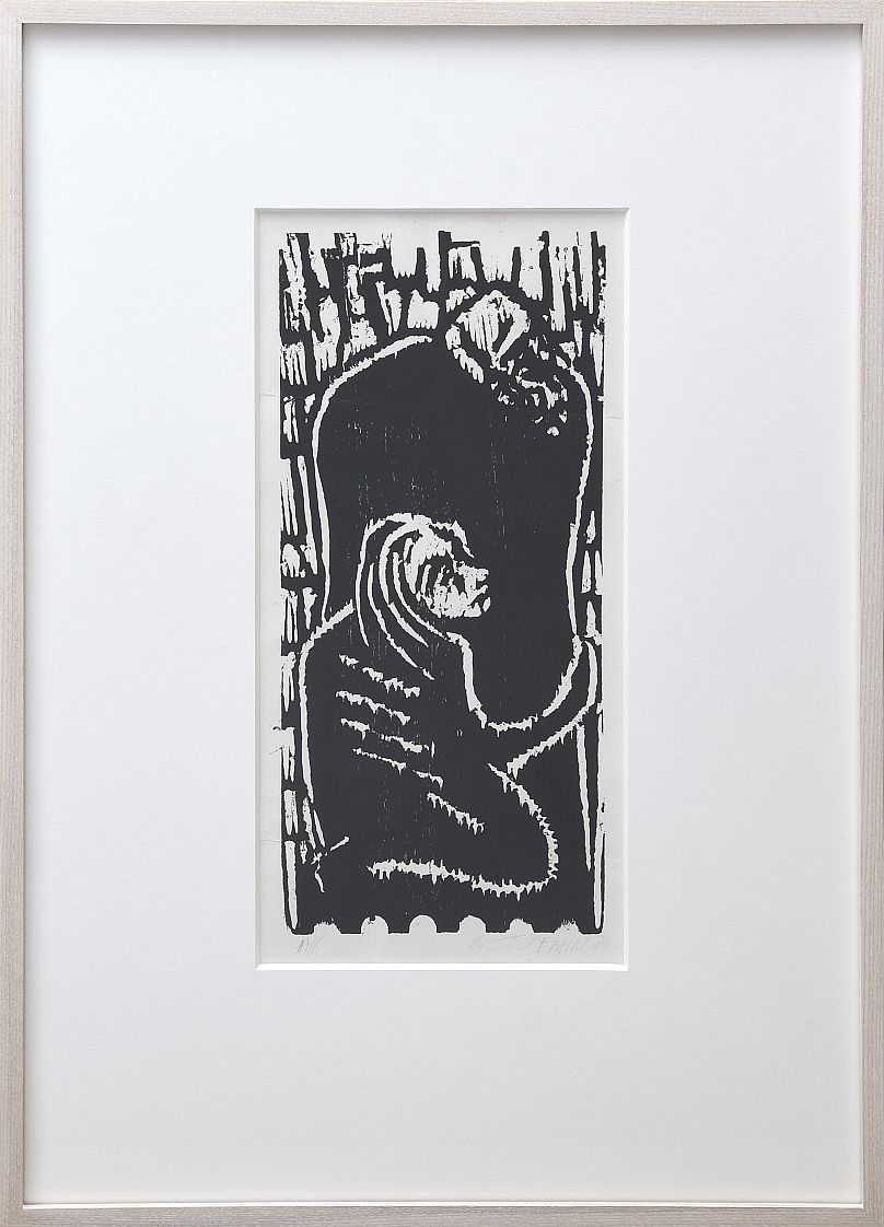 Travcey Emin Sans titre (Embrace), ca.  1984 Gravure sur bois sur papier Japon, 51 x 38,2 cm, Tirage à 1 exemplaire.