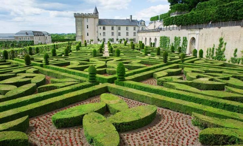 Les jardins du Château Villandry dans la vallée de la Loire, France