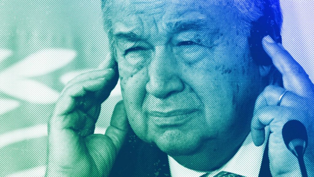 United Nations Secretary General Antonio Guterres listens during a news conference in the Egypt