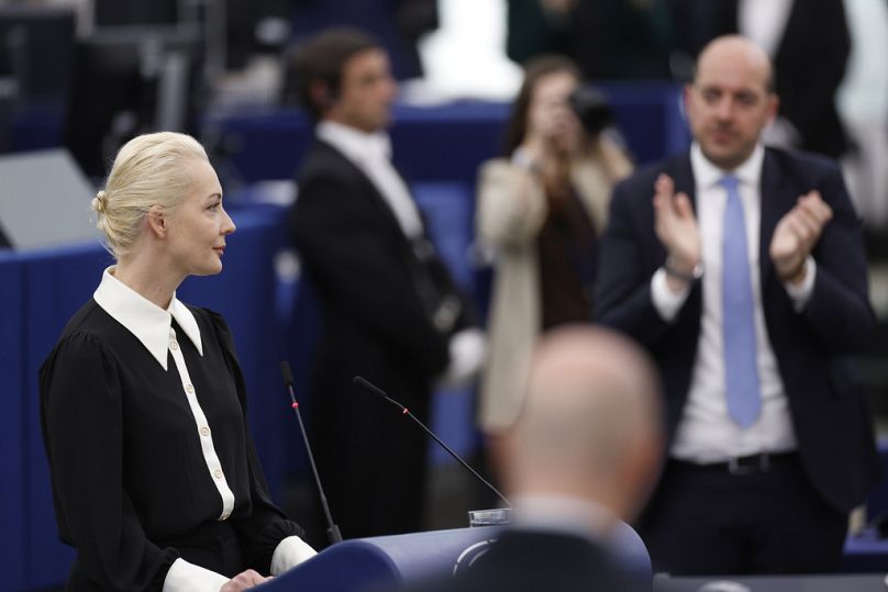 Ioulia Navalnaya, veuve d'Alexeï Navalny, s'adresse au Parlement européen à Strasbourg