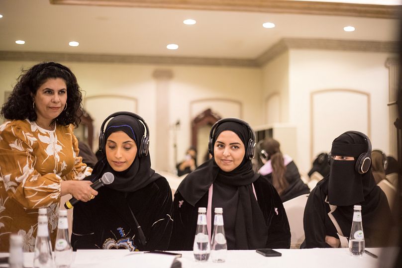 Ateliers participatifs pour Shifting Sands : A Battle Song (2024), de Manal AlDowayan.