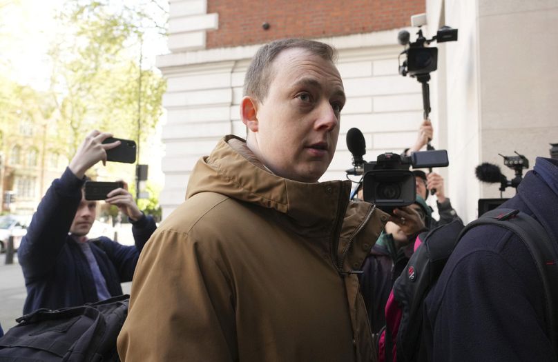 Christopher Berry arrive au Westminster Magistrates' Court à Londres, le vendredi 26 avril 2024.