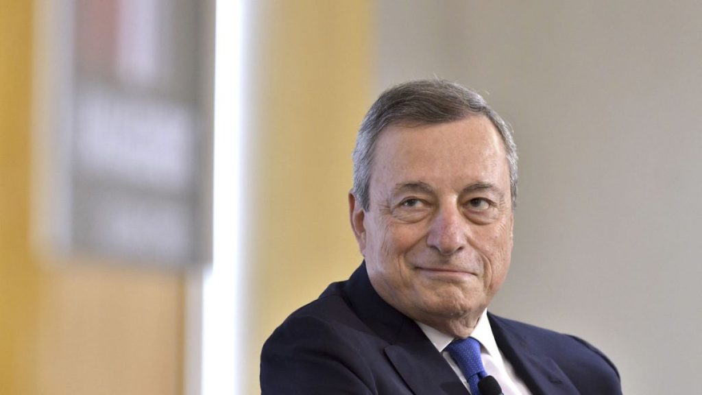 Former Prime Minister of Italy Mario Draghi, during a ceremony at which he was awarded the 2023 Miriam Pozen Prize, Wednesday, June 7, 2023