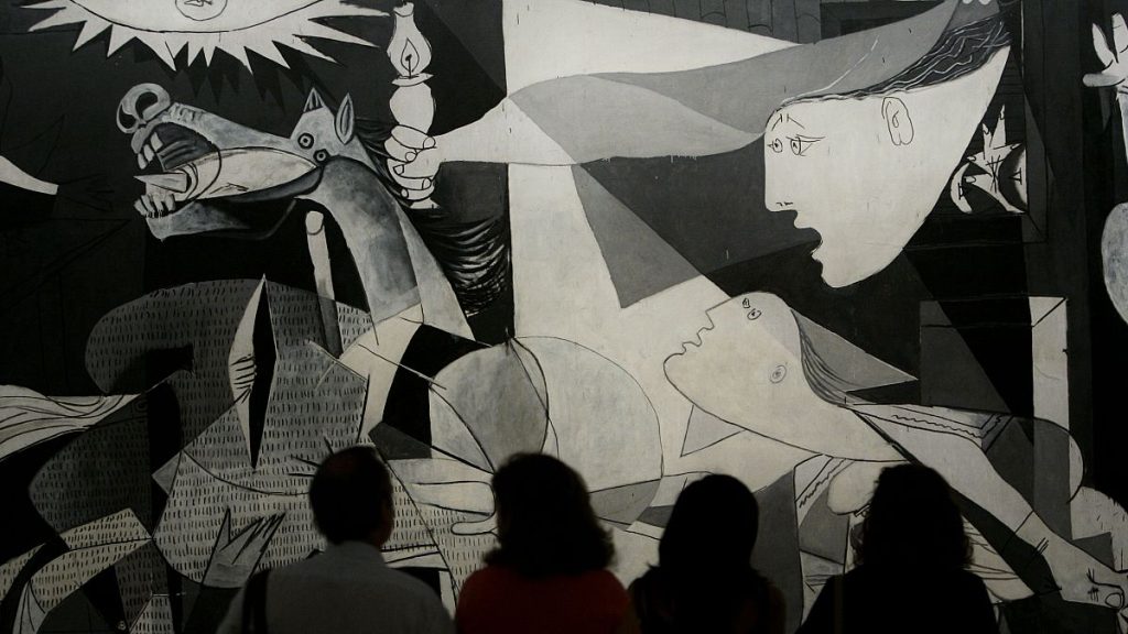 Visitors look at Picasso
