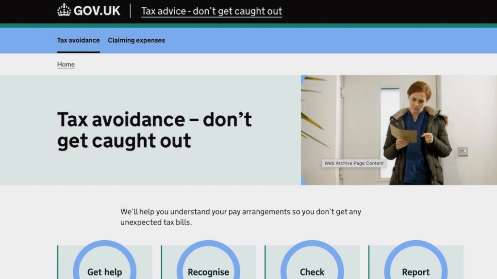 Screengrab from HMRC website