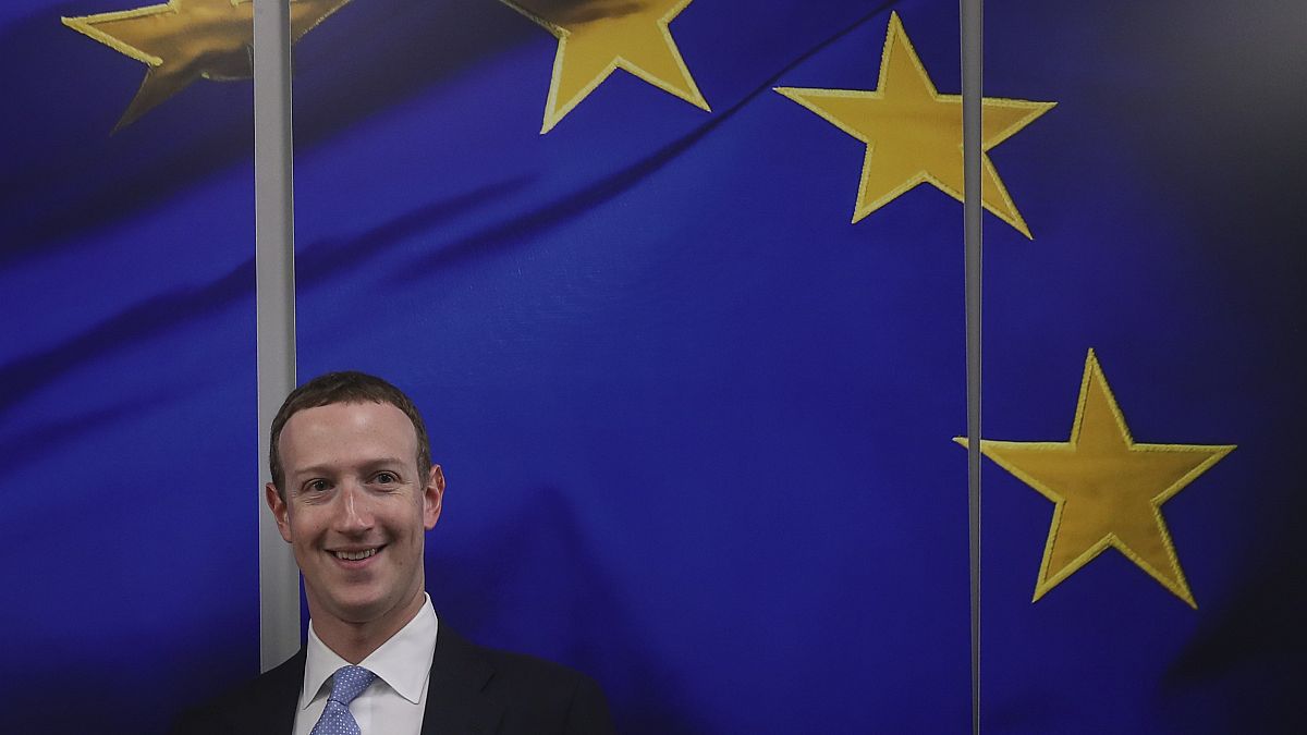 Facebook CEO Mark Zuckerberg at a meeting at the European Commission in 2020.