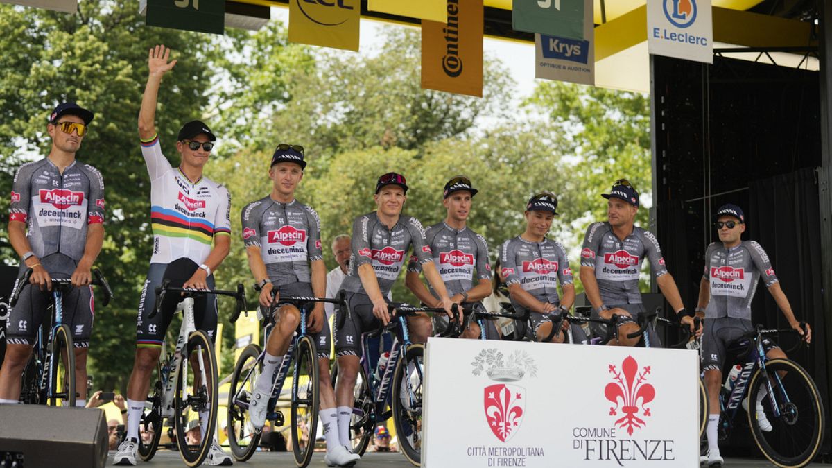 the first stage of the Tour de France cycling race over 206 kilometers (128 miles) with start in Florence and finish in Rimini, Italy, Saturday, June 29, 2024.