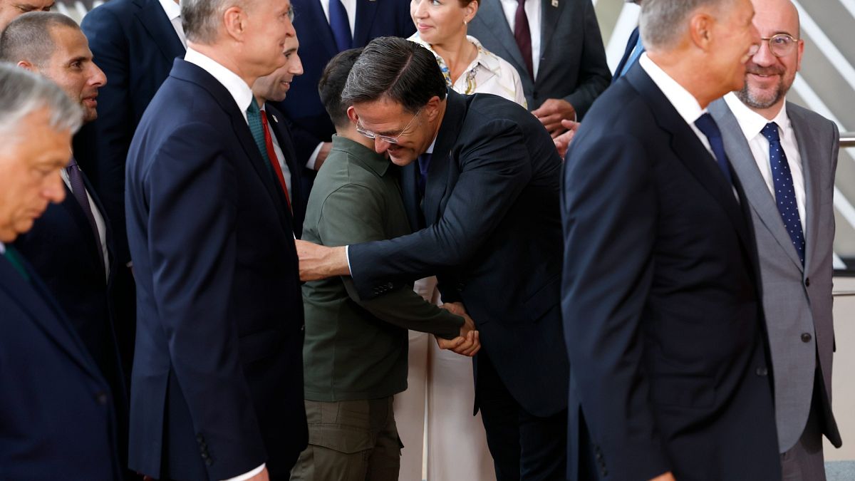 Incoming NATO chief Mark Rutte greets Ukraine