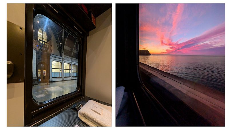 La vue alors que le train quitte Paddington et le lever du soleil à Dawlish.