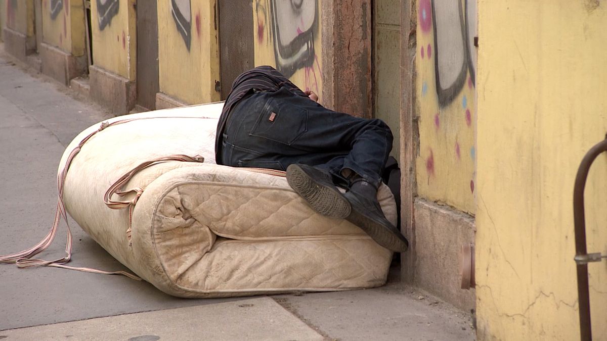 Homeless on the streets of Hungary