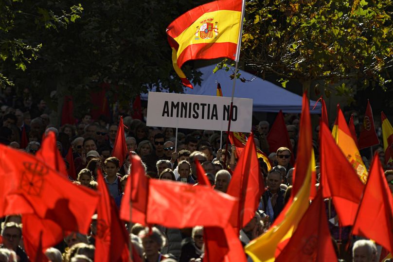 Manifestation contre l'amnistie des indépendantistes catalans en novembre 2023.