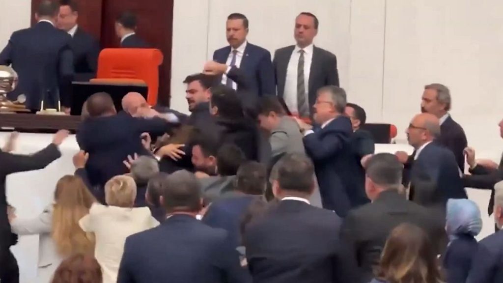 A brawl erupted in Turkey