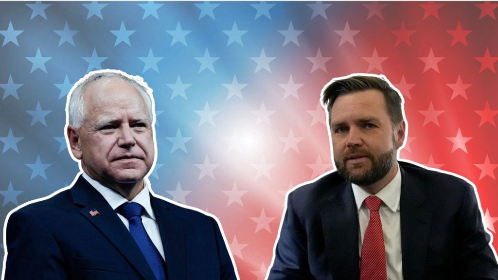 US vice presidential candidatesTim Walz and J.D. Vance present contrasting views on key issues.