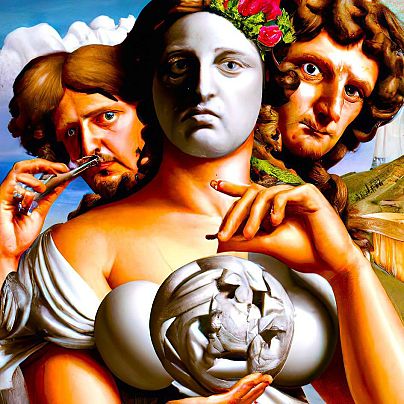 Œuvre de Pedro Sandoval réalisée avec son programme d'intelligence artificielle Zeus.