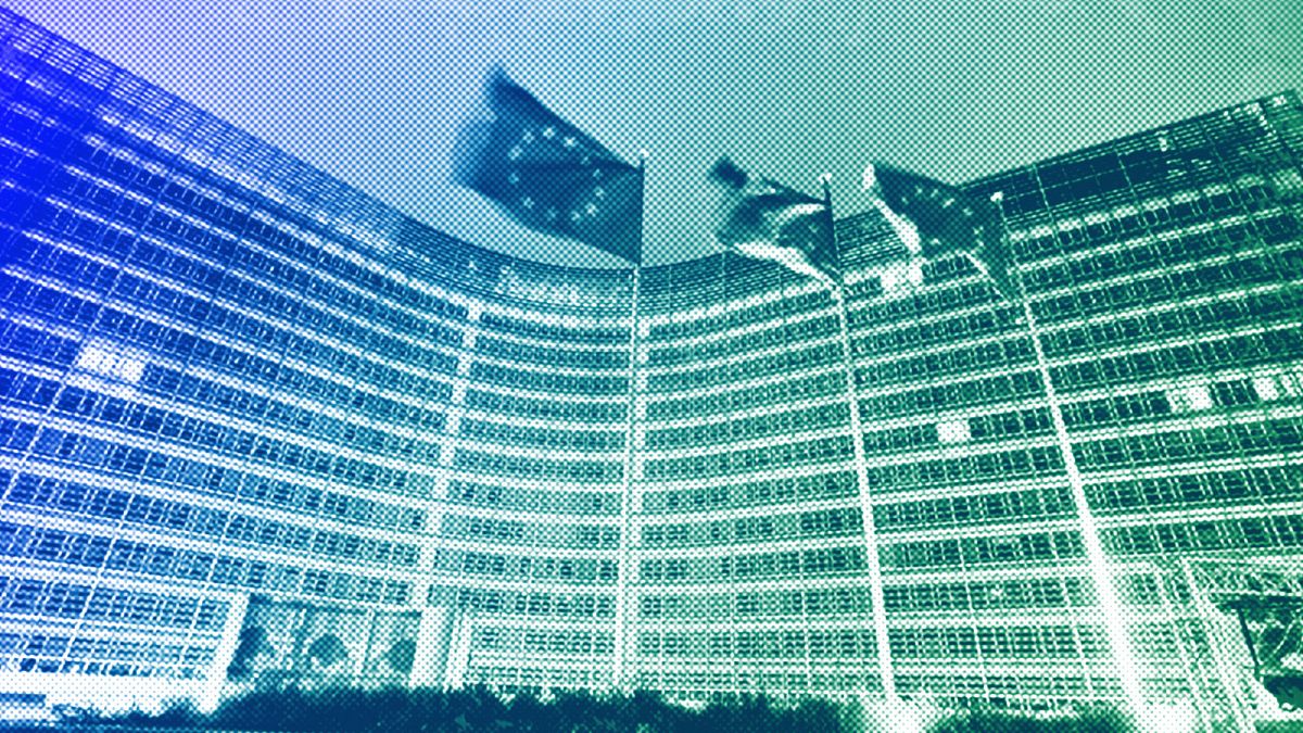 FILE: The Berlaymont building lit up in blue to celebrate the 75th anniversary of the United Nations, 24 October 2020